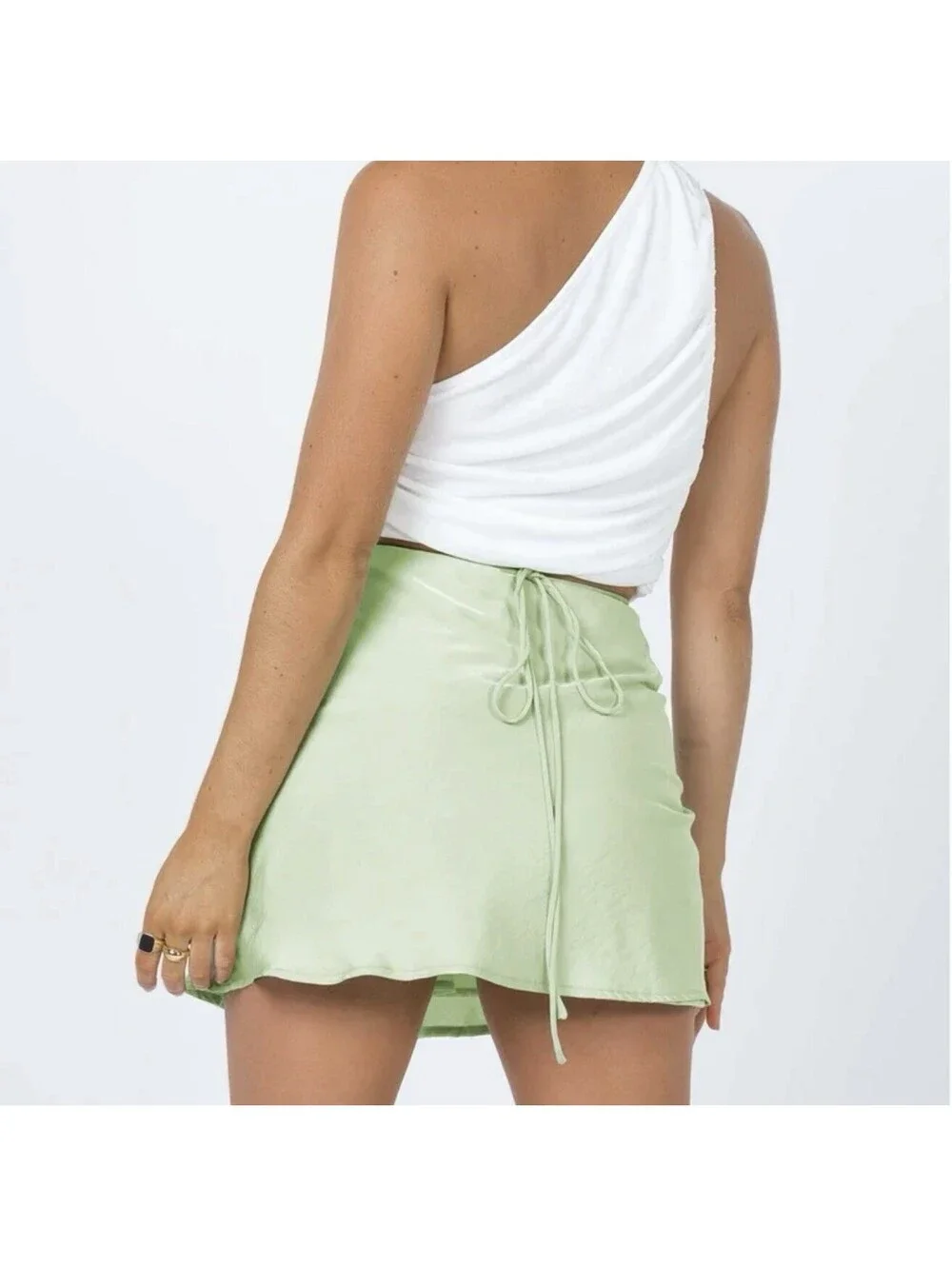 Princess Polly Satin Tie Back Mini Skirt